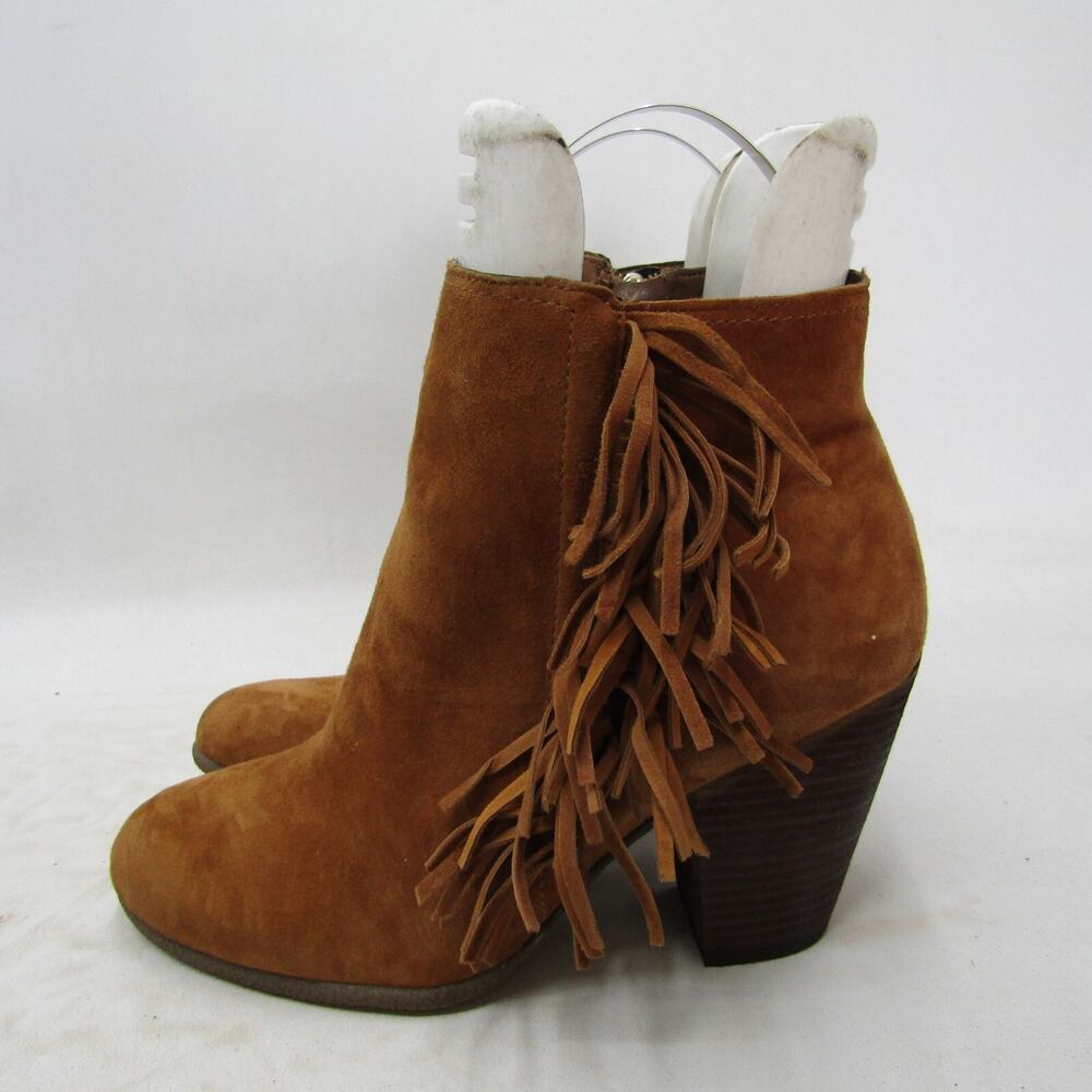 Vince Camuto Womens Size 10 M Brown Suede Zip Ankle Heeled Fashion Boots Bootie